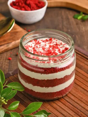 Red Velvet Explosion Cake Jar